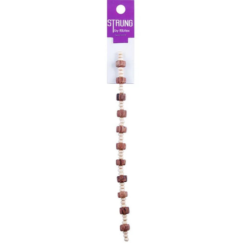 Round Tube & Seed Wooden Strung Beads